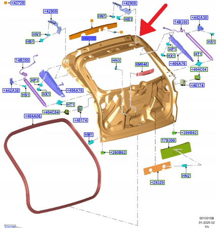 KLAPA BAGAŻNIKA FORD KUGA Mk3 2024- OE 2751342 _ PV4B-S40400-AG