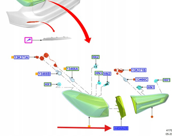 OSŁONA LAMPY LEWY TYŁ FORD FOCUS Mk4 2018- 2293249 _ JX7B-13N553-CB