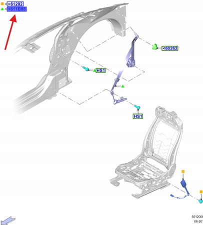 PAS BEZPIECZEŃSTWA LEWY FORD MUSTANG 2017- 2347880 _ JR3B-R699D65-BF3ZHE