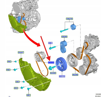 PASEK KLINOWY FORD TRANSIT 2016- 2.0 Ecoblue 2361286 _ GK3Q-6C301-CB