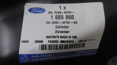 DEFLEKTOR POWIETRZA GÓRNY FORD C-MAX Mk2 2010-2015 _ 1689866 _ AM51-9F721-BB