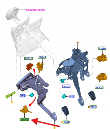 PRZEŁĄCZNIK PEDAŁU SPRZĘGŁA INHIBITOR FORD 1439868 _ 6G9T-11A152-AA