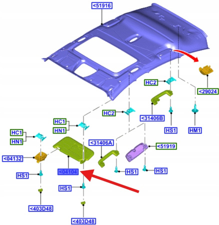 DASZEK PRAWY FORD FOCUS Mk3 2014- OE 1894720 _ BM51-A04100-TB3AM1