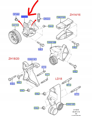 POMPA WSPOMAGANIA FORD FOCUS Mk1 ZETEC _1358540_RM1M5J-3A674-DB