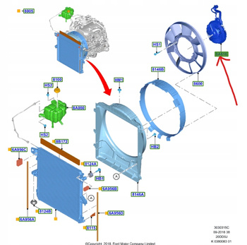 SPRZĘGŁO WENTYLATORA CHŁODNICY FORD RANGER Mk5 2178314 _ JB3G-8A616-AC