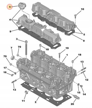 KOREK WLEWU OLEJU CITROEN C2 C3 C4 C5 C8 DS3 DS4 JUMPY BERLINGO OE 025856