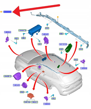 KURTYNA POWIETRZNA LEWA FORD KUGA ESCAPE 2020- 2641852 _ LV4B-S042D95-AL