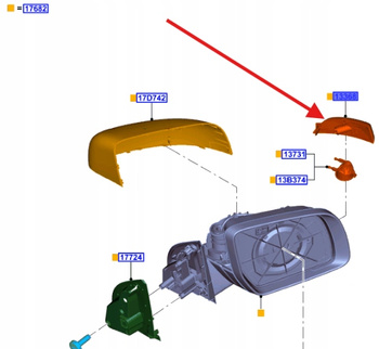 KIERUNKOWSKAZ LEWY LUSTERKA FORD RANGER Mk5 2011- 1735989 _ AB39-13A356-AA