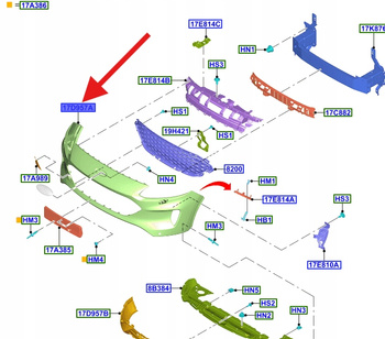 ZDERZAK PRZÓD FORD KUGA ESCAPE 2020- 2024 2456428 _ LV4B-17D957-KAPRAA