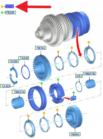 PIERŚCIEŃ SYNCHRONIZATOR 3 4 BIEG MMT6 FORD OE 2545264 _ MK2R-7A789-BCA