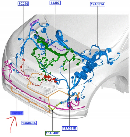 WIĄZKA ZDERZAKA PRZÓD FORD EDGE Mk2 2015-2018_1917426_GT4T-15K867-GB
