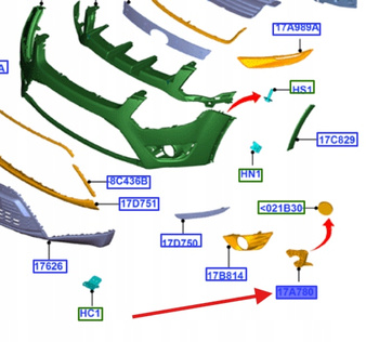 ŚLIZG ZDERZAKA PRZÓD LEWY FORD KUGA Mk1 2008- 1544784 _ 8V41-17A796-AF