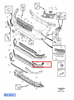 WSPORNIK MOCOWANIE PRAWE HALOGENU VOLVO XC90 2016- OE 31663501