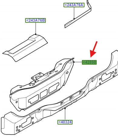 POSZYCIE TYŁU- TYLNA PÓŁKA BAGAŻÓW FORD S-MAX MK1 1464773 _ P6M21-R43280-AA