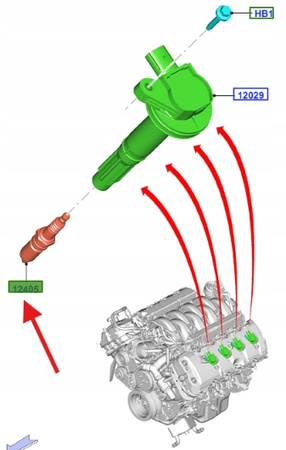 ŚWIECA ZAPŁONOWA FORD MUSTANG Mk6 2015- 5.0 1915767 _ BR3E-12405-EA
