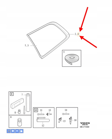 LISTWA OZDOBNA SZYBY PRAWY TYŁ VOLVO XC90 2016- OEM/OE 32219267