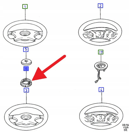 PRZEŁĄCZNIK KLAKSONU FORD MONDEO 1993- OE 7181783 _ 93BB-13K805-DE