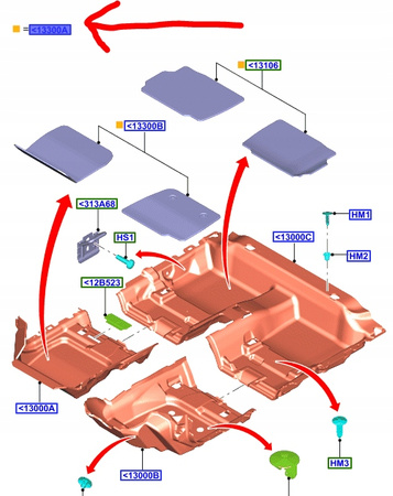 DYWANIKI WELUROWE PRZÓD + TYŁ FORD MONDEO Mk5 _2022431_DS73-F130D00-PC3JA6
