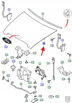 MASKA POKRYWA SILNIKA FORD TRANSIT MK6 2006- 4754207 _ YC15-16612-BD