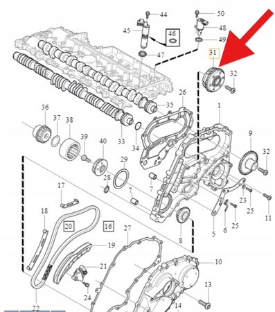 KOŁO ZMIENNYCH FAZ ROZRZĄDU 3.0 3.2L B6 VOLVO S60 V60 XC60 XC90 OE 30758082