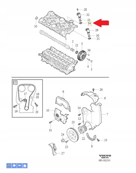 ORING ZAWÓR FAZ ROZRZĄDU 2.0 2.5 B5 VOLVO S60 V60 2011- V40 XC60 30612805