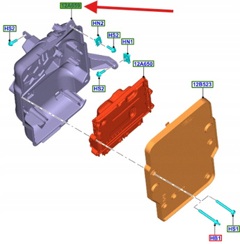 OBUDOWA KOMPUTERA C-MAX TRANSIT 1.0L EB 1.5L TDCI 2224207 _ KV61-12A659-AB