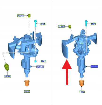 WYBIERAK SKRZYNI BIEGÓW MAUNALN VMT6 TRANSIT 2019- 2277015 _ KK2R-7201-DGA