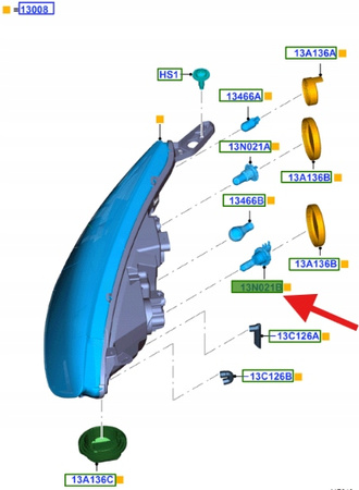 ŻARÓWKA REFLEKTORA H15 FORD WIELE MODELI OE 5199697 _ DJ53-13N021-AA