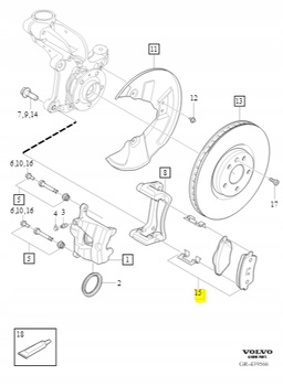 Volvo OE 32287456 klocki hamulcowe
