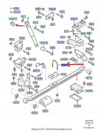 OBEJMA RESORA TYŁ FORD TRANSIT Mk6 Mk7 CUSTOM _1388244_6C11-5705-DA