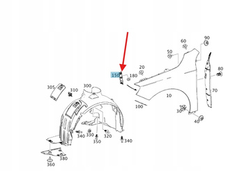 LEWY WSPORNIK MOCUJĄCY BŁOTNIK MERCEDES A klasa W176 OE A1766280114