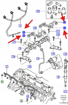 RURKA PRZELEWOWA UKŁADU WTRYSKOWEGO 1465178 _ 4C1Q-9C993-AD