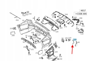 ODBLASK ZDERZAKA LEWY TYŁ MERCEDES GL GLS W166 OE A1668200374