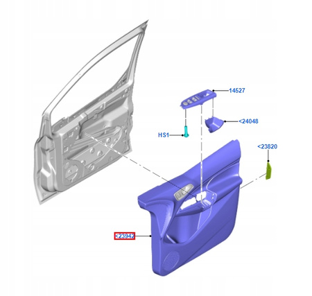 POSZYCIE WEWNĘTRZNE DRZWI FORD TOURNEO CONNECT MK2_2269087_DT11-V23942-CR1FPI