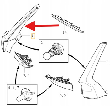 LAMPA LED LEWY TYŁ VOLVO V90 2017- OE 32293876