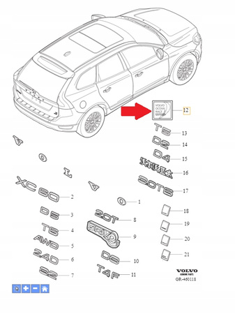 EMBLEMAT ZNACZEK NAKLEJKA OCEAN VOLVO V70 XC70 V60 XC60 OE 31408428