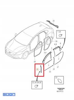 PIONOWA USZCZELKA DRZWI LEWY PRZÓD VOLVO V40 2013- CC OE 31298958