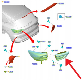 LAMPA LEWY TYŁ WEWNĘTRZNA FORD KUGA 2024- 2816859 _ PV4B-13A603-AD