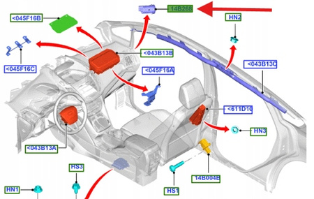 WYŁACZNIK PODUSZKI FORD MONDEO FIESTA FOCUS EDGE 1796337 _ AV1T-14B268-AB