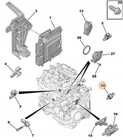 CZUJNIK TEMPERATURY OLEJU CITROEN C3 C4 C5 JUMPER JUMPY OE 9828711180