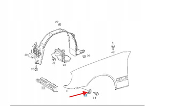 UCHWYT BŁOTNIKA PRZÓD MERCEDES E klasa W210 OE A2108810914