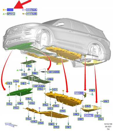 OSŁONA SILNIKA DOLNA FORD EXPLORER 2020- OE 2638965 _ L1MB-8B384-AE