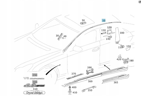 LISTWA MERCEDES CLS LEWA STRONA A219690016289189