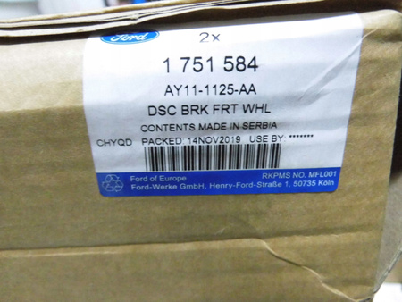 TARCZE HAMULCOWE PRZÓD 2szt FORD B-MAX FIESTA Mk7 _1751584_AY11-1125-AA