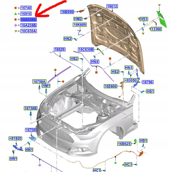 USZCZELKA MASKI BŁOTNIKA PRAWA MUSTANG Mk6 2017- 2170570 _ JR3B-16A570-AB