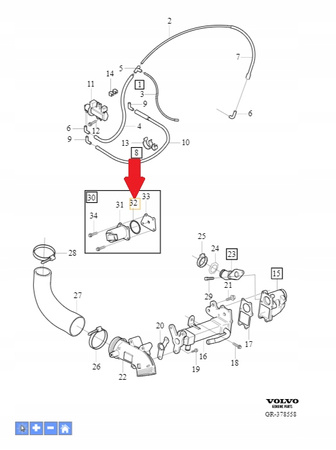 VOLVO S60 V70 XC70 S80 XC90 uszczelniacz zawor EGR