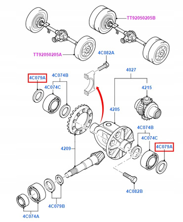 PODKŁADKI MECHNIZMU RÓŻNICOWEGO FORD TRANSIT MK6_1388089_6C11-4C079-AA
