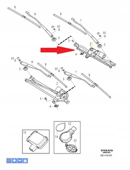 Silnik wycieraczek Volvo XC60 (-17) OE 31333454