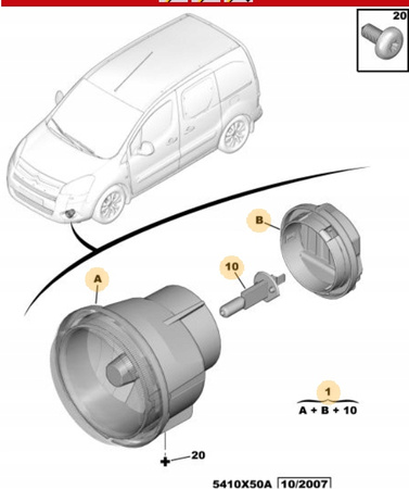 Oryginalny halogen Citroen Berlingo B9 C3 II OE 6208E1