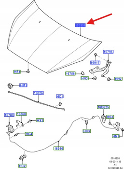 MASKA - BEZ ZAWIASÓW FORD S-MAX GALAXY 2010- 1693557 _ PAM21-U16610-AC
